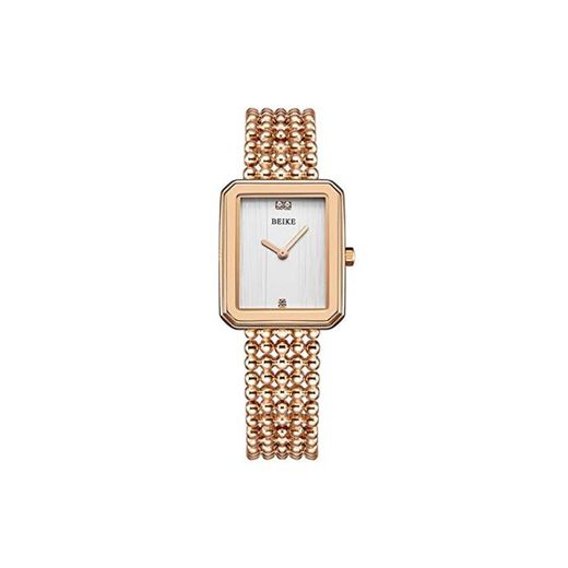 TCEPFS Relojes de Pulsera de Acero Inoxidable para Mujer Relojes de Pulsera de Marca Simple Reloj de Cuarzo Resistente al Agua Reloj de Mujer relogio Fem   Oro Rosa