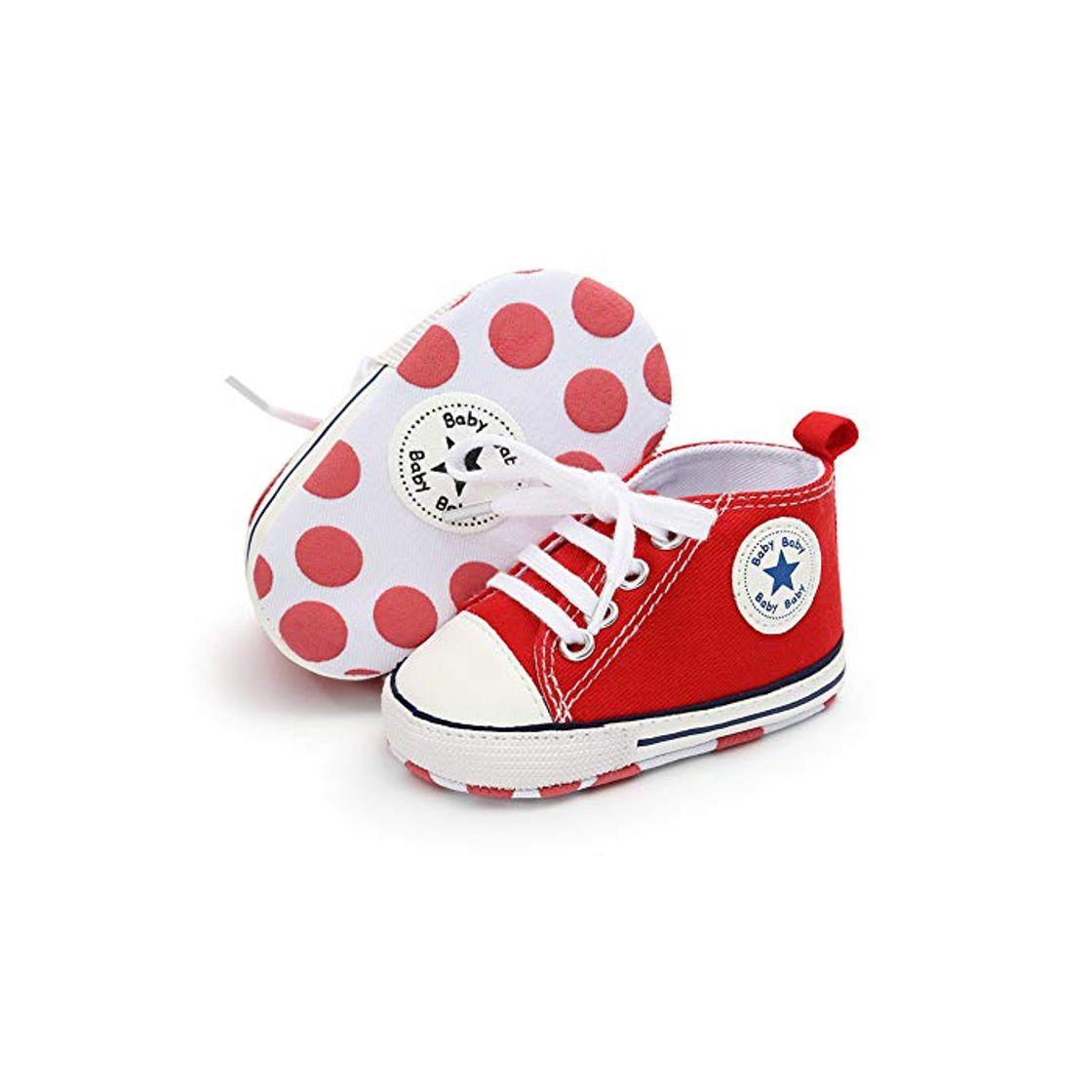 Social Babycute - Zapatillas de lona para bebé con suela suave y cordones
