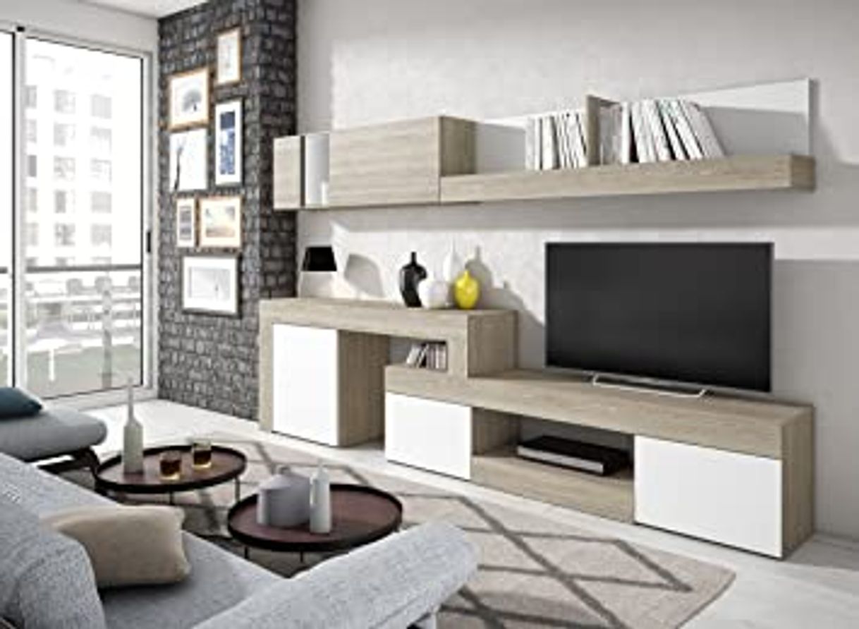 Productos Mobelcenter - Mueble Salón Logan 003 - Blanco y Cambrian - 270x39x77cm