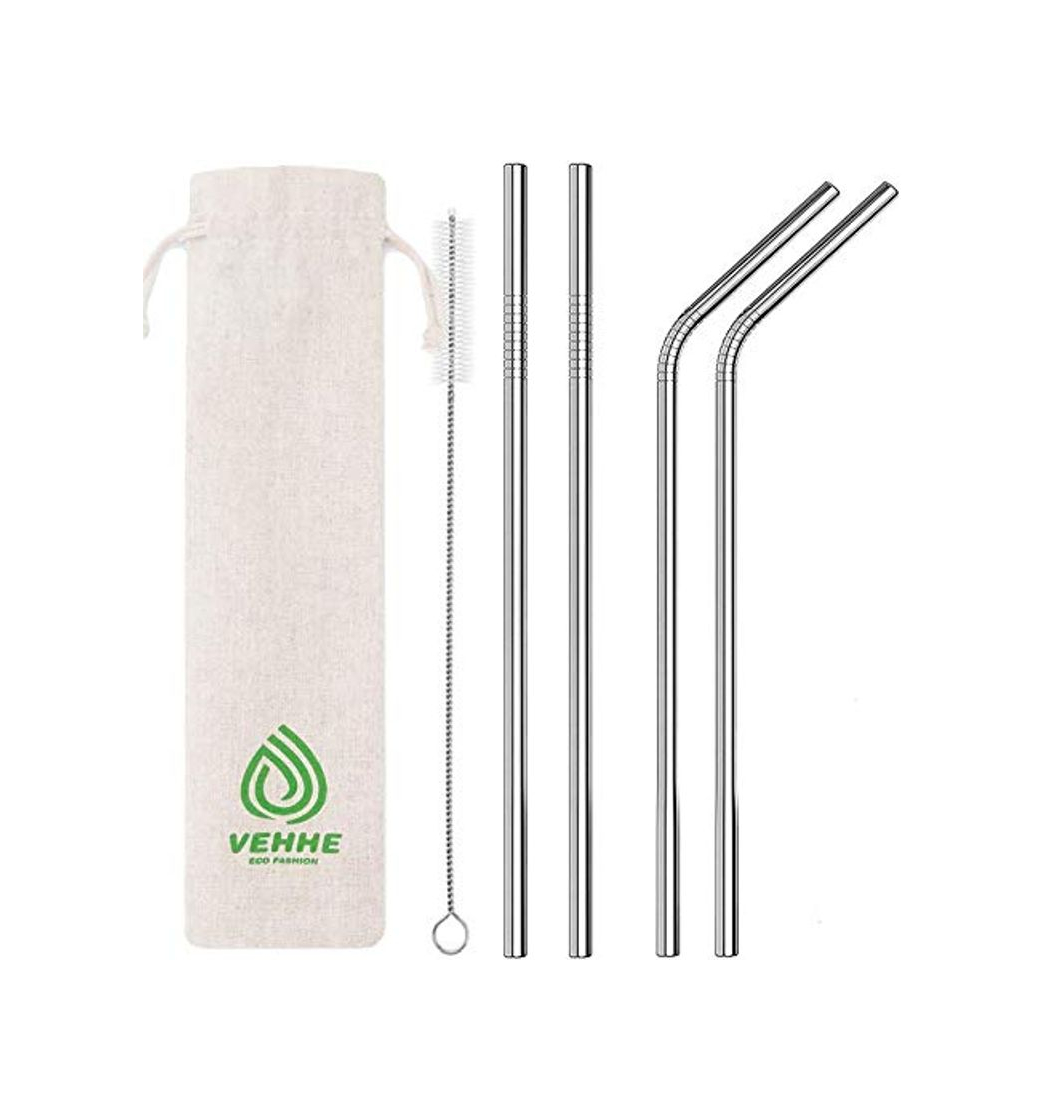Social VEHHE 4pcs Pajitas de Metal Pajitas de Acero Inoxidable Pajitas para Beber