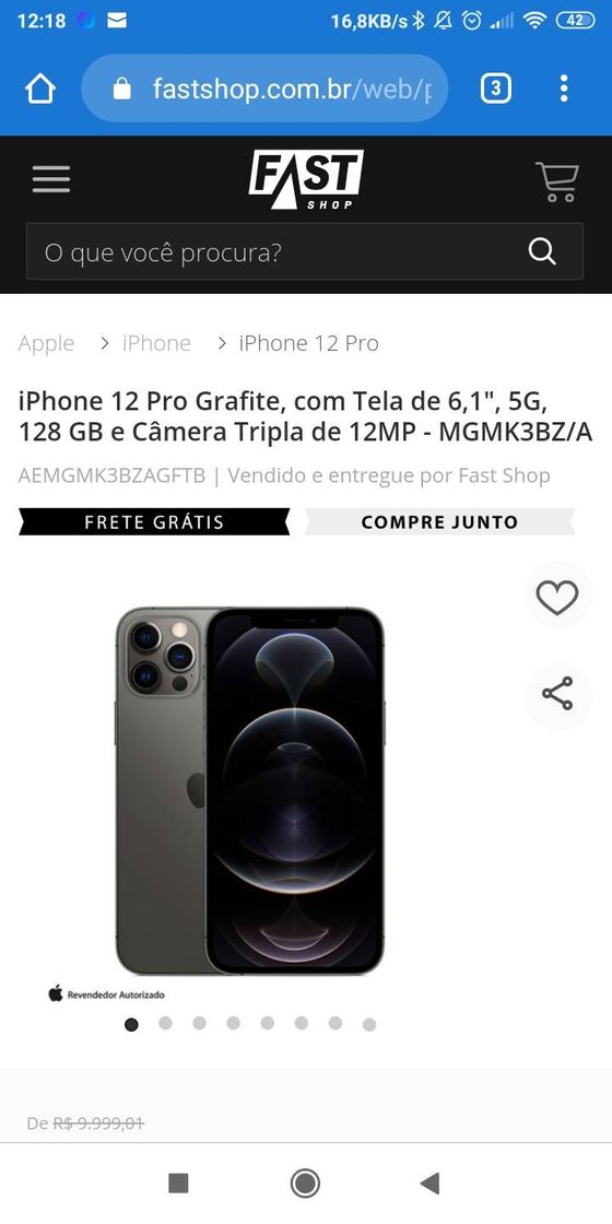 Moda iPhone 12 Pro Grafite, com Tela de 6,1", 5G, 128 GB e Câmera ...