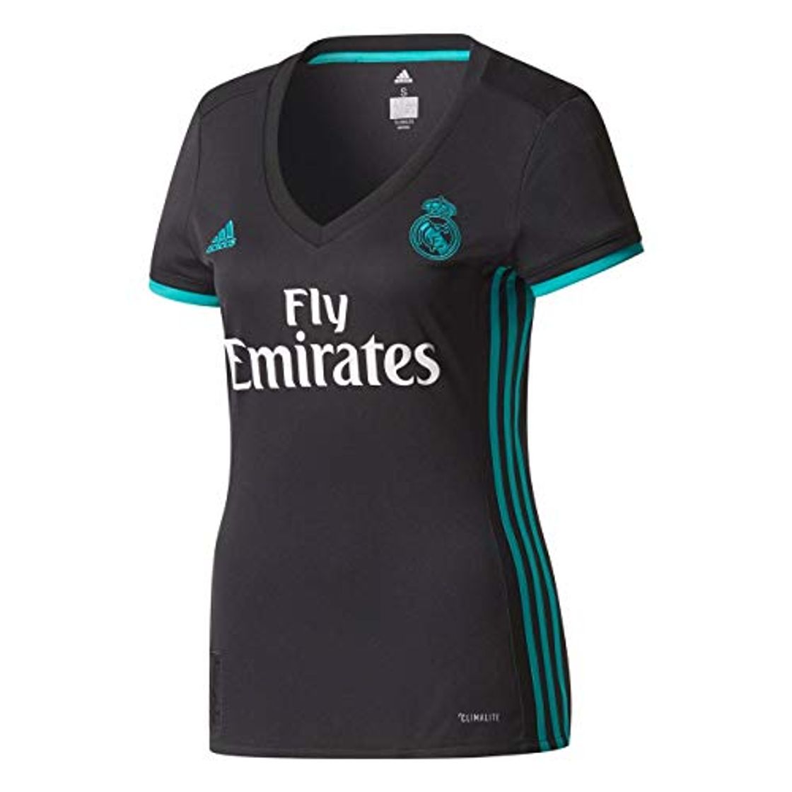 Social adidas A JSY W Camiseta 2ª Equipación Real Madrid 2017-2018, Mujer, Negro
