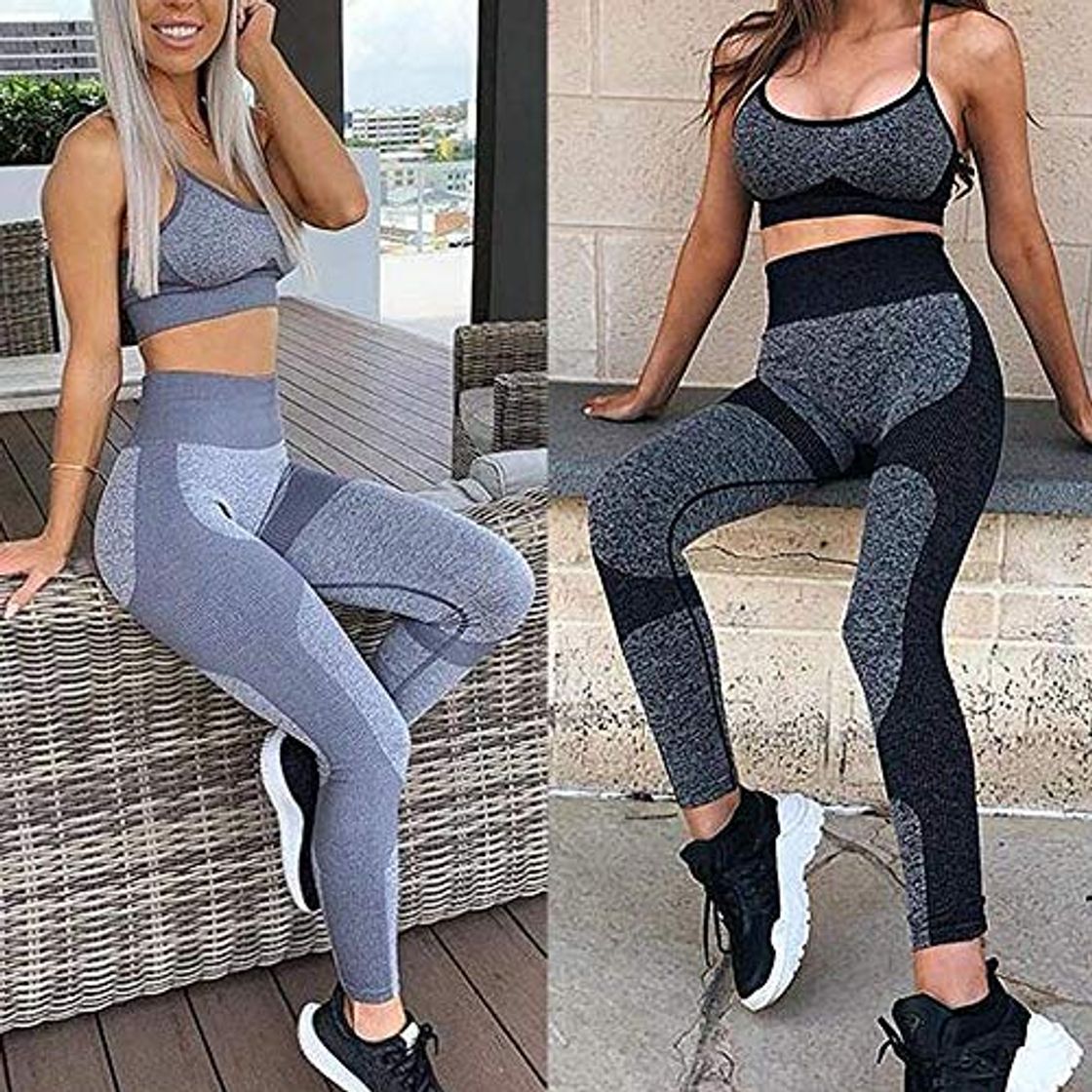 Social EGM Traje de Yoga sin Costuras Ropa de Gimnasia para Damas Ropa