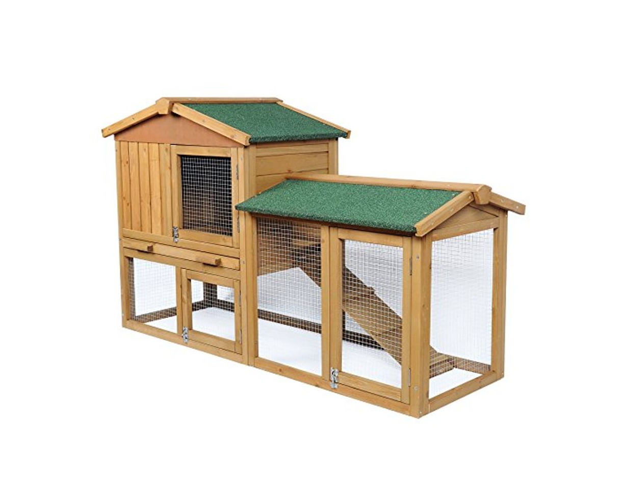 Social EUGAD Conejera de Exterior Madera Gallineros Casa para Conejos Cobayas Hámster Mascotas