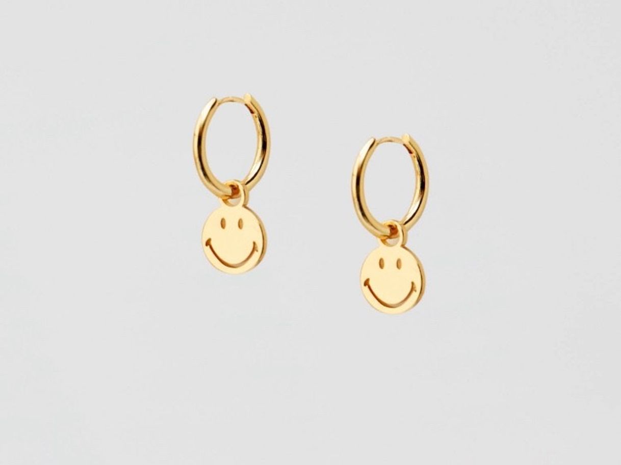 Fashion Pendientes smiley bañados en oro