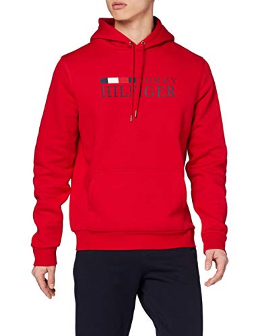 Moda Tommy Hilfiger Basic Hilfiger Hoody, Sudadera para Hombre, Rojo