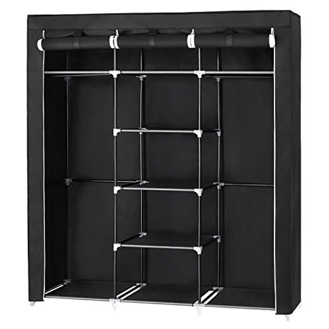 Social SONGMICS Armario Closet Organizador Textil Plegable Color Negro 175 x 150 x