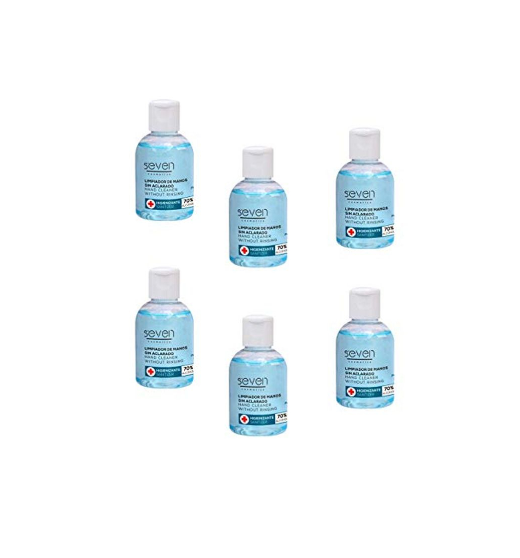 Product Pack Lote 6 gel hidroalcohólico Seven 50 ml Para guardar en Bolso