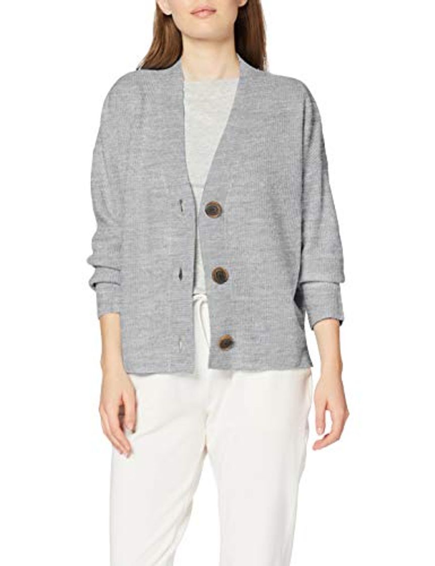 Social Marca Amazon - find. Stitch Cardigan - chaqueta punto Mujer, Gris