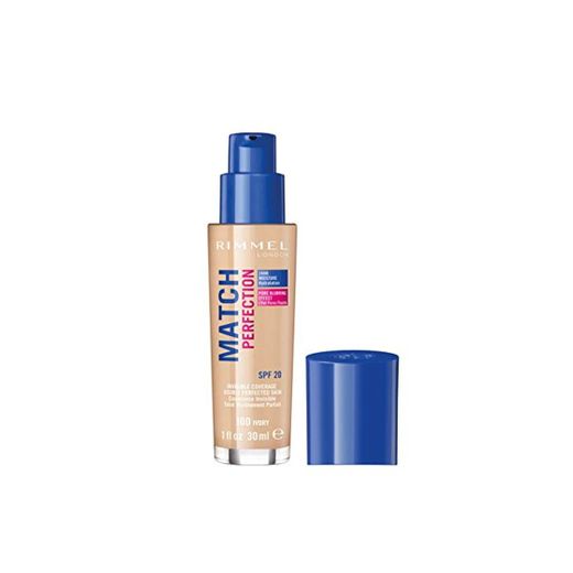 Rimmel London Match Perfection Foundation Base de Maquillaje Tono 100 Ivory