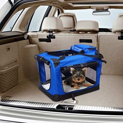 Bolsa de Transporte Perros Gatos Mascotas Viaje Tubo de Acero 4 Entradas,