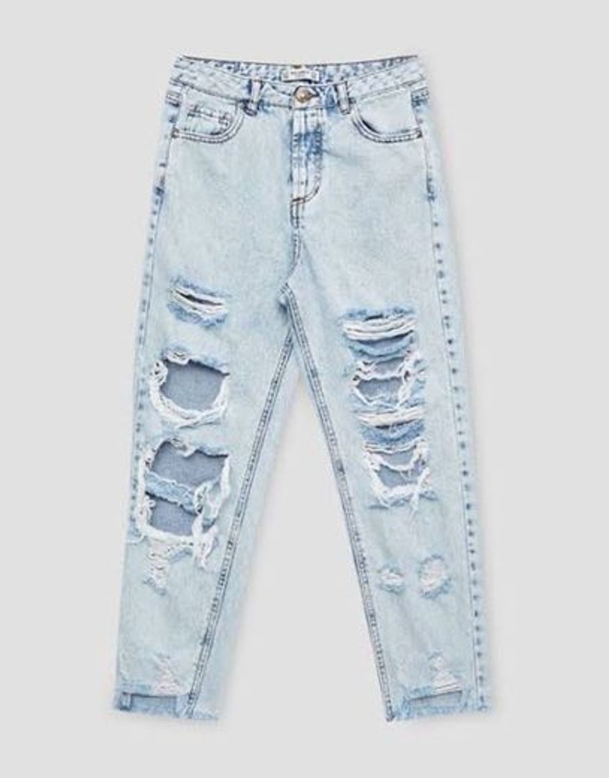 Social New Look 915 Bleach Mom Vaqueros, Dark Blue, 38