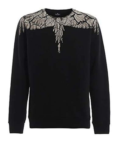 Marcelo Burlon Felpa Earth Wings CMBA009R20FLE0021060 Nero Uomo XS