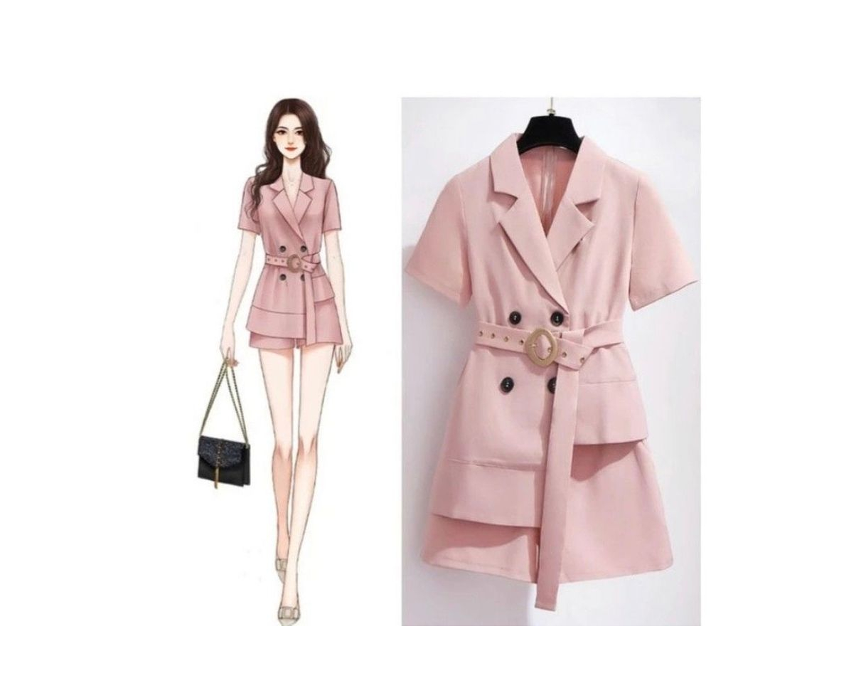 Moda TRAJE COREANO ROSA🌸