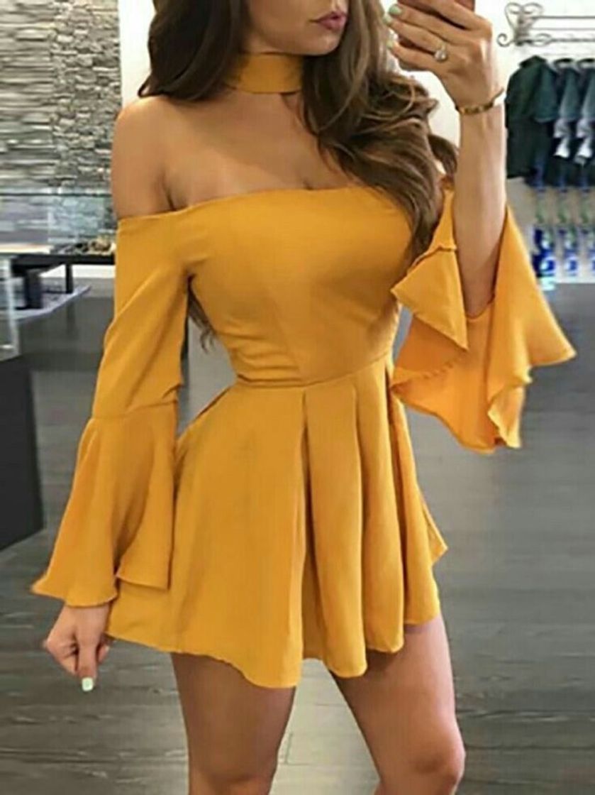 Moda Vestido amarillo 🌕