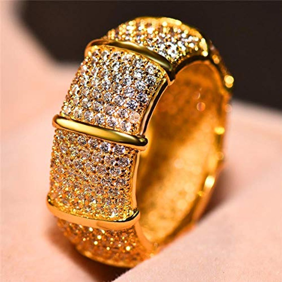 Producto ShAwng Luxo Masculino Feminino Grande Pedra Anel de Moda Estilo Único Ouro