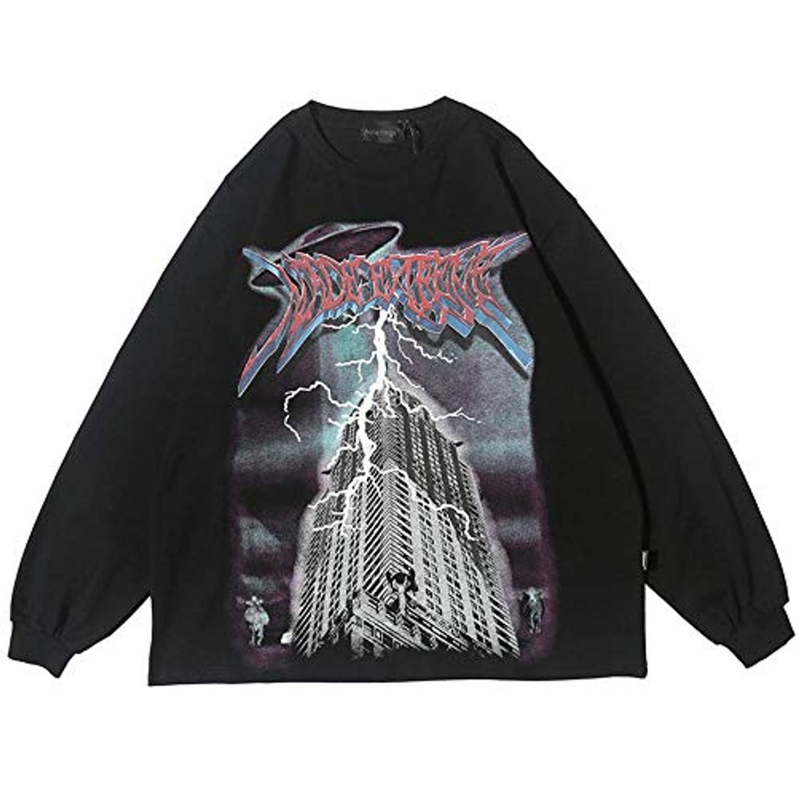 Producto hhalibaba Sudadera para Hombre Vaporwave Lightning Planet Jersey Estampado Hombres O