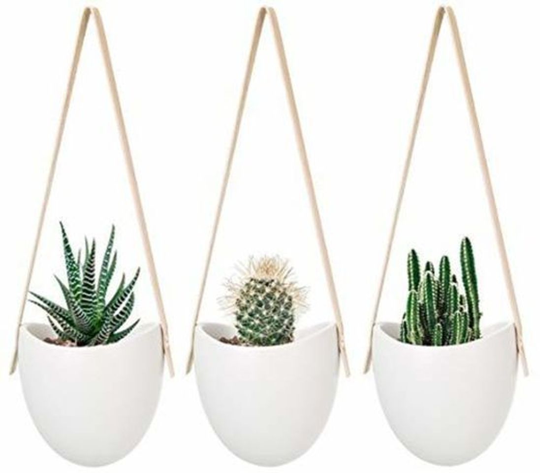 Mkouo cerámica Colgante plantador suculento Aire Planta Maceta decoración de la Pared