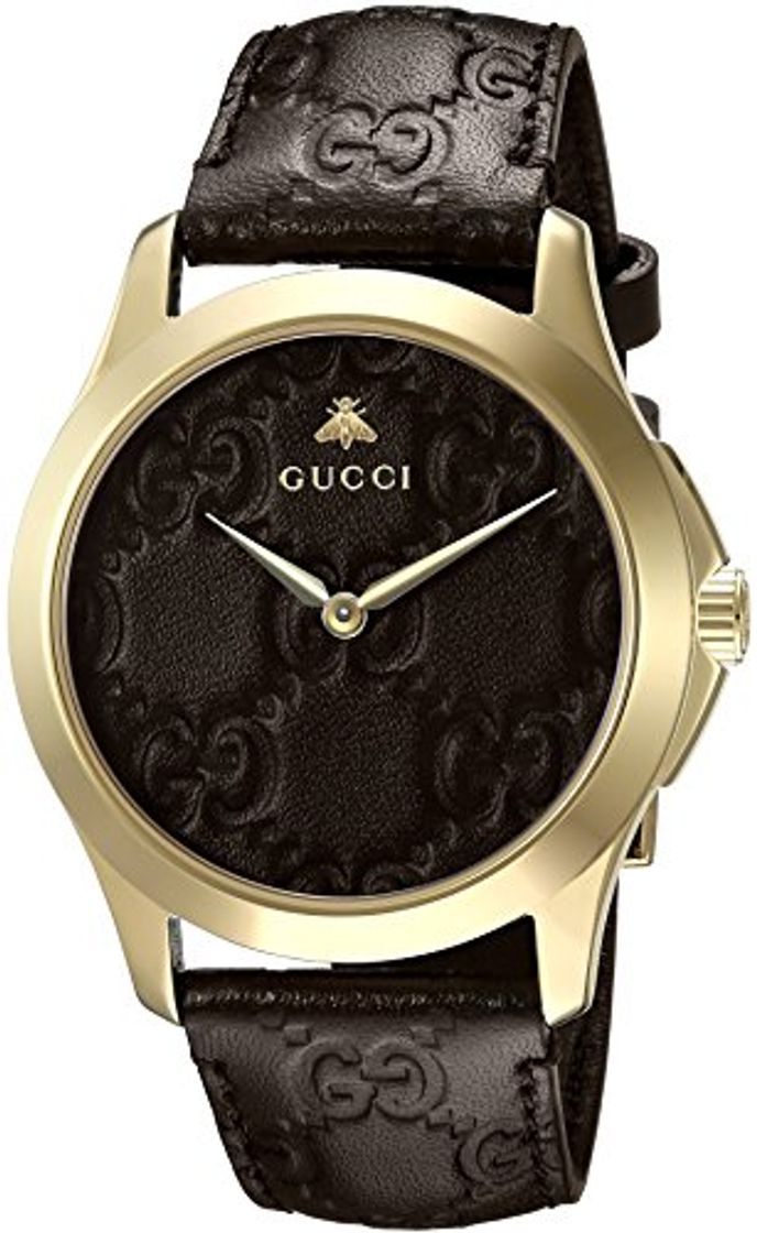 Social Gucci Reloj Análogo clásico para Unisex de Cuarzo con Correa en Cuero YA1264035