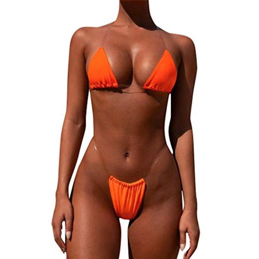 Bikinis Mujer 2019 Push up Sexy Bikini de Tres Puntos Transparente Brasileños Bañador Ropa de Dos Piezas Sujetador Tops y Braguitas Ropa de Playa vikinis riou