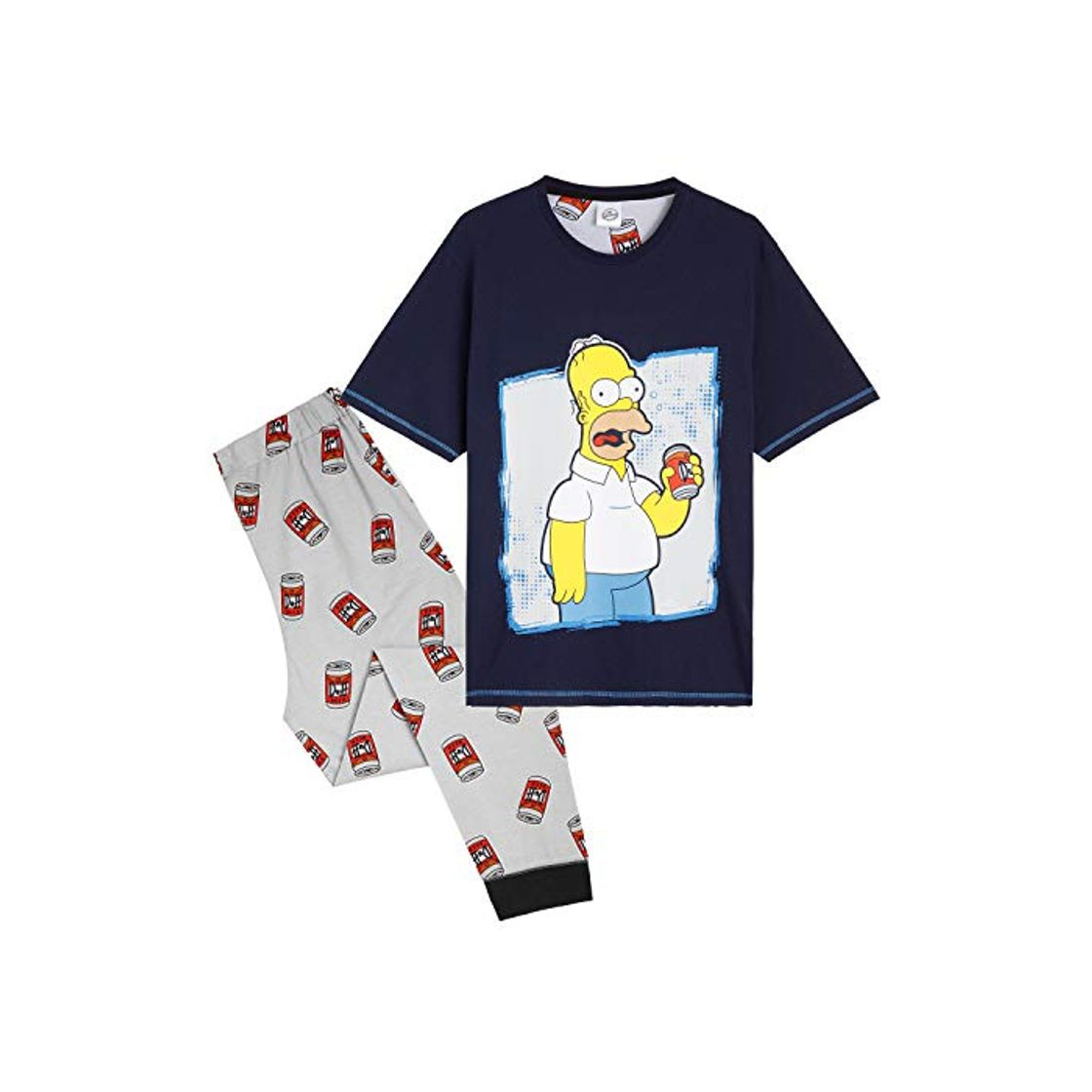 Fashion The Simpsons Pijama Hombre, Ropa Hombre Algodon 100%, Conjunto Pijamas Hombre 2