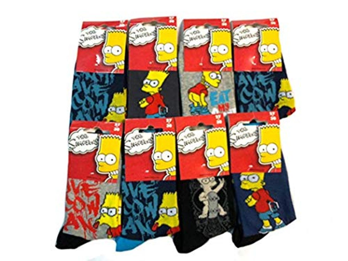 Moda THE SIMPSON Paquete de 12 Pares de Calcetines Imagen Impresa Suave, Elegante