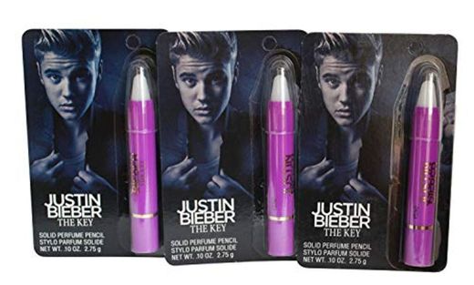 Justin Bieber The Key Solid Perfume - Lote de 3 lápices de