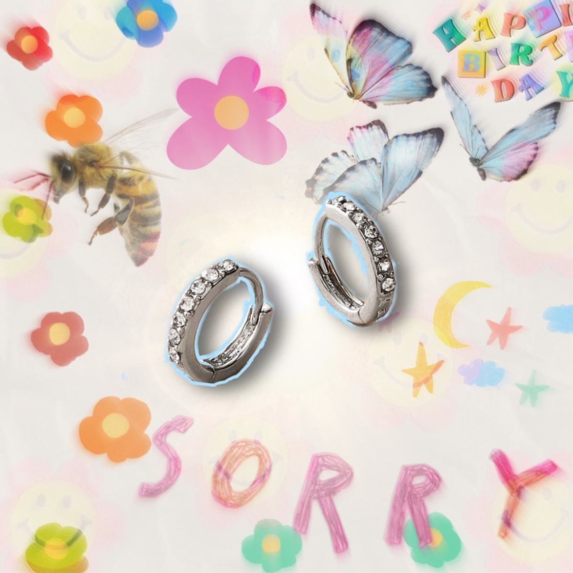 Argola com strass