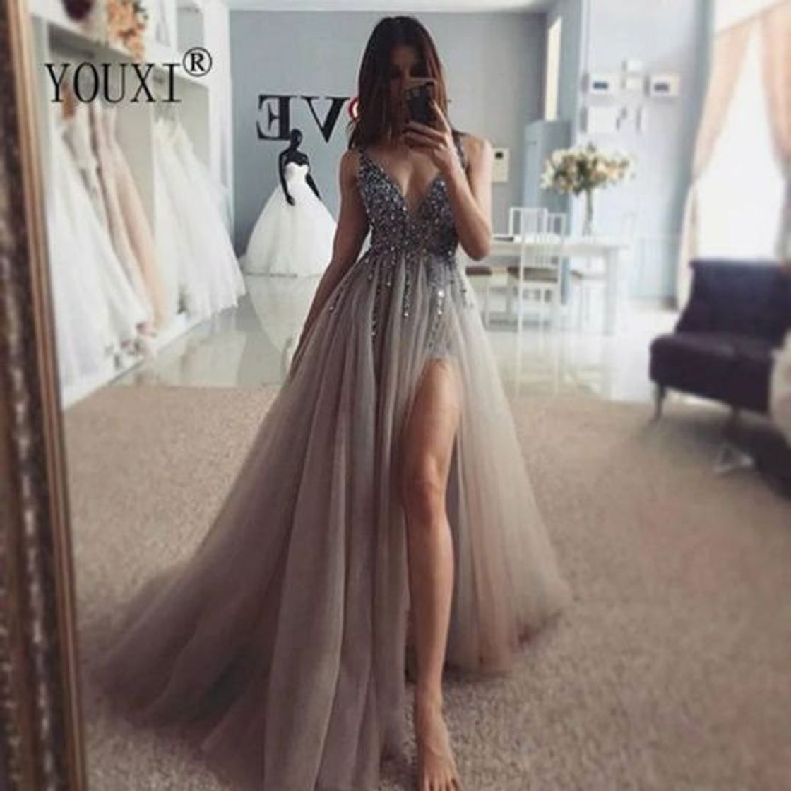 Social Beading vestidos de baile longo 2019 