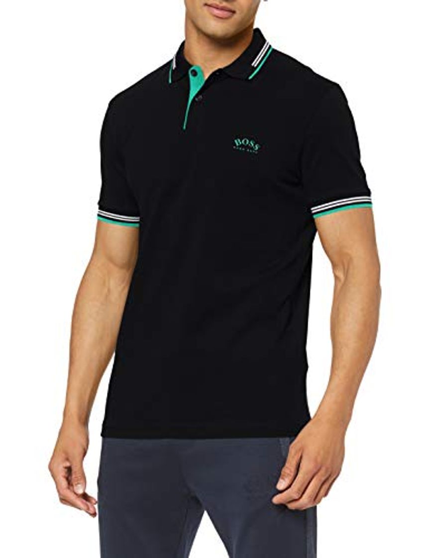 Moda BOSS Paul Curved Polo, Negro