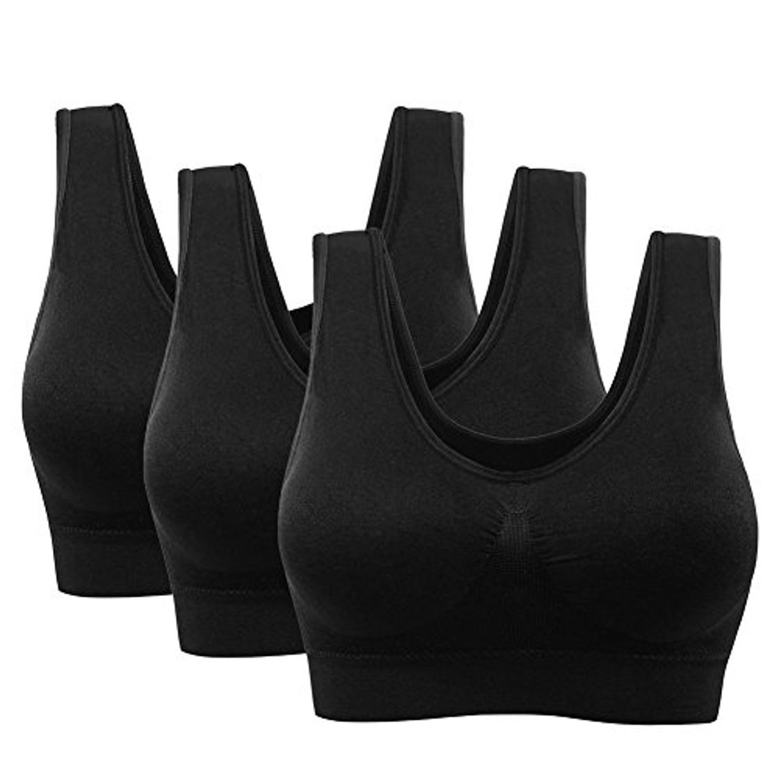 Moda 3 Piezas Sujetador Deportivo para Mujeres Sin Costuras Yoga Racerback Top con