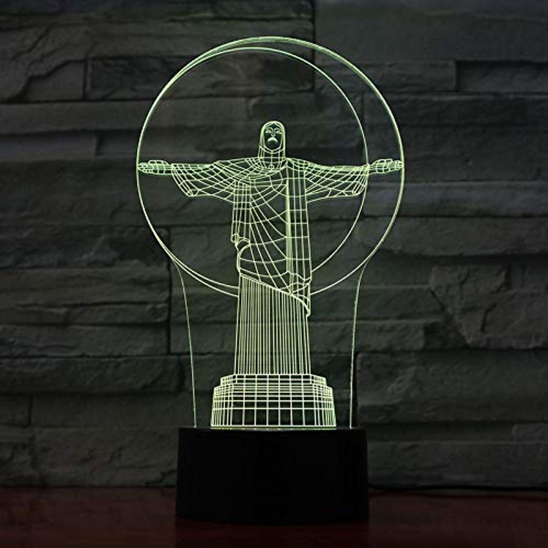 Product 3D Led Luz De Noche Cristo redentor 7 Colores Lámpara De Decoración