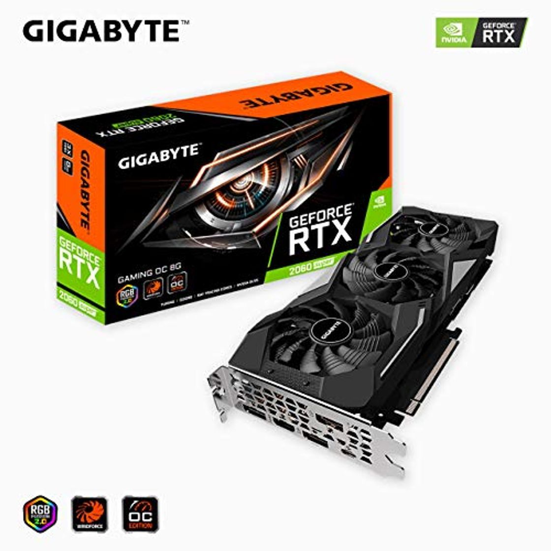 Electrónica Gigabyte Nvidia RTX2060 Super Gaming OC 8G Fan GDDR6 DP/HDMI PCI Express