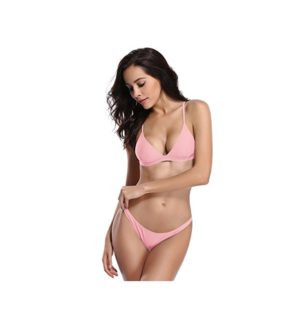 Fashion SHEKINI Mujeres Triángulo Bikini Desmontable Padding Trajes de baño de Gama Alta