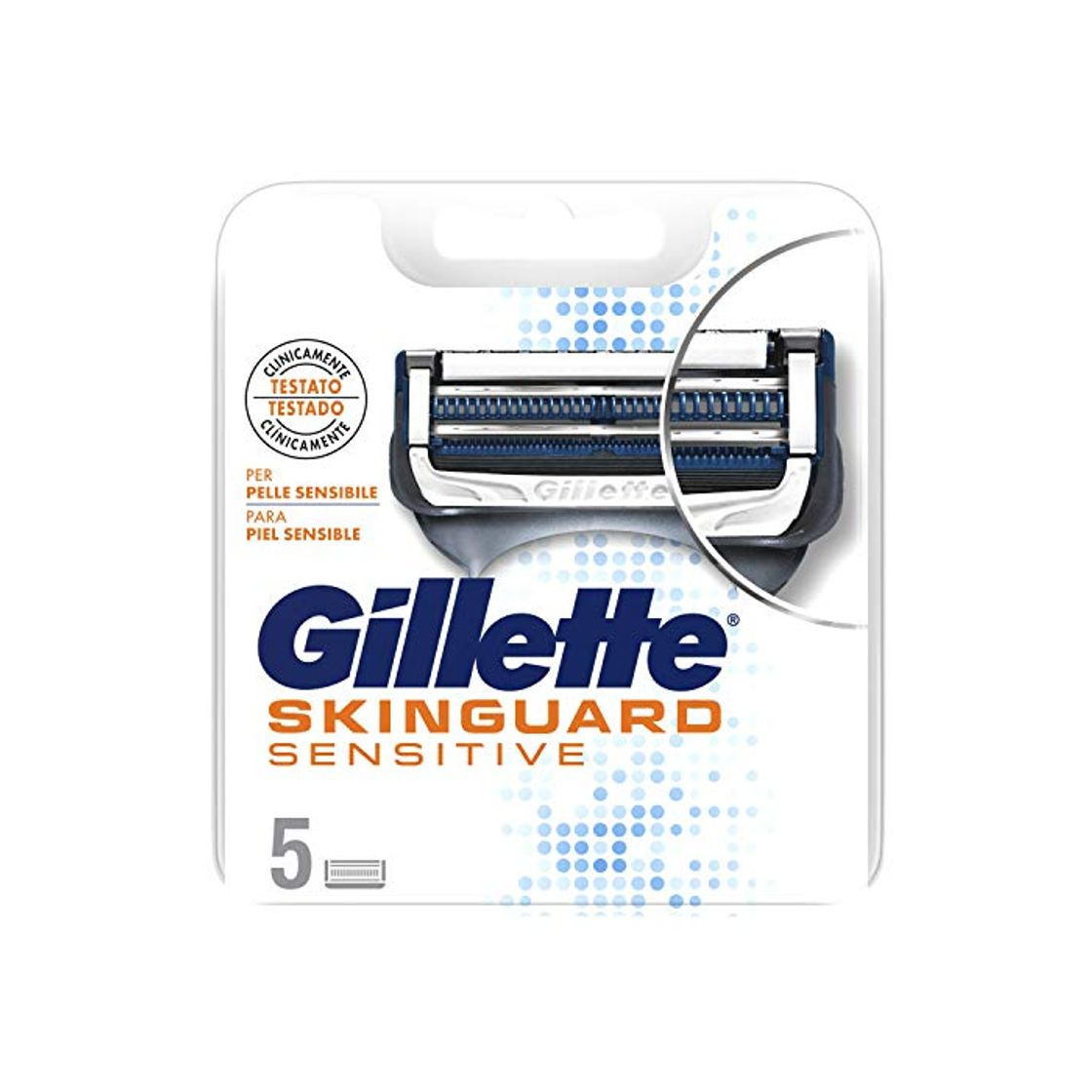 Gillette Skinguard Sensitive Máquinas de Afeitar para Hombre 5 Recambios