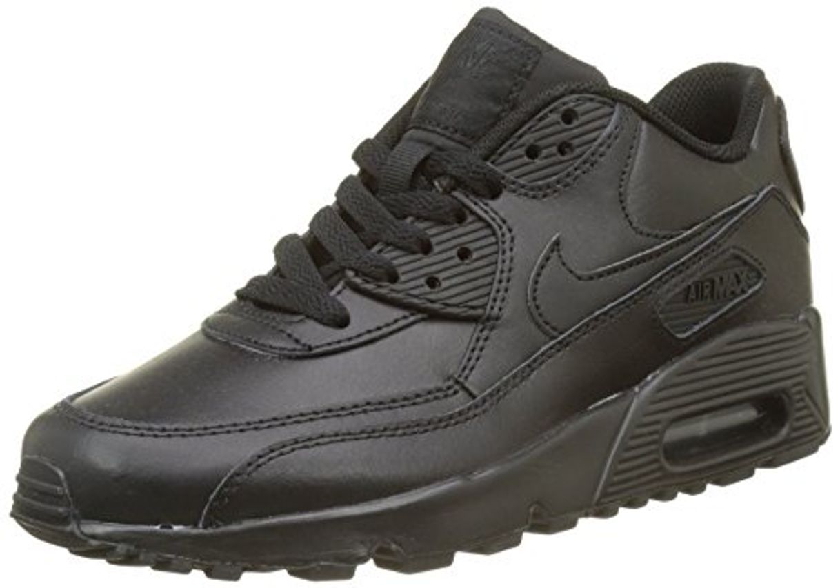 Nike Air MAX 90 Lea GS 833412-001, Zapatillas Unisex Adulto, Negro
