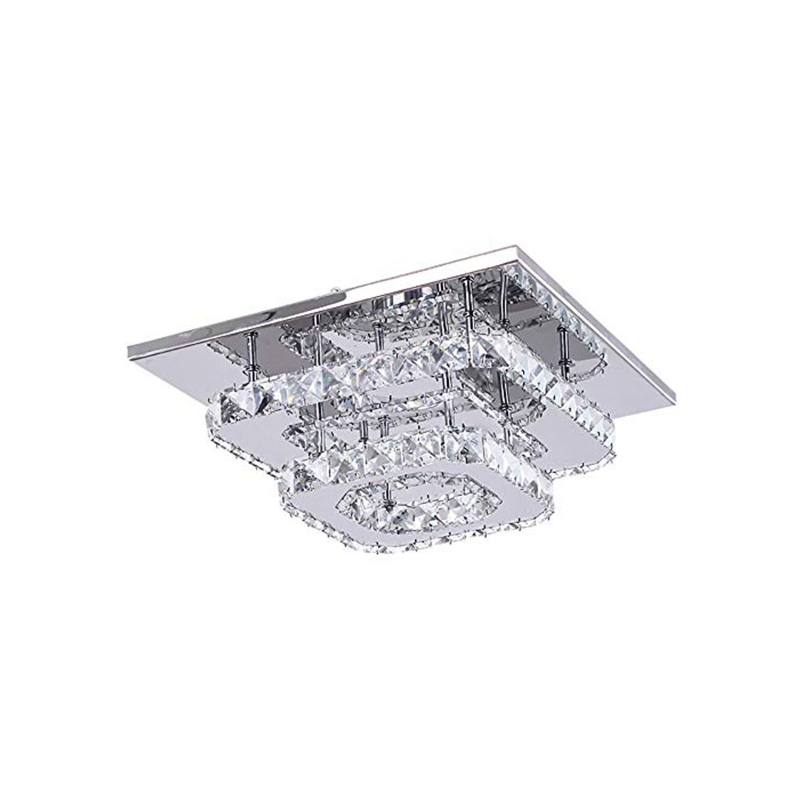 Producto LED de luz de techo,Lámparas de cristal, 30cm 36W Acero inoxidable Cristal