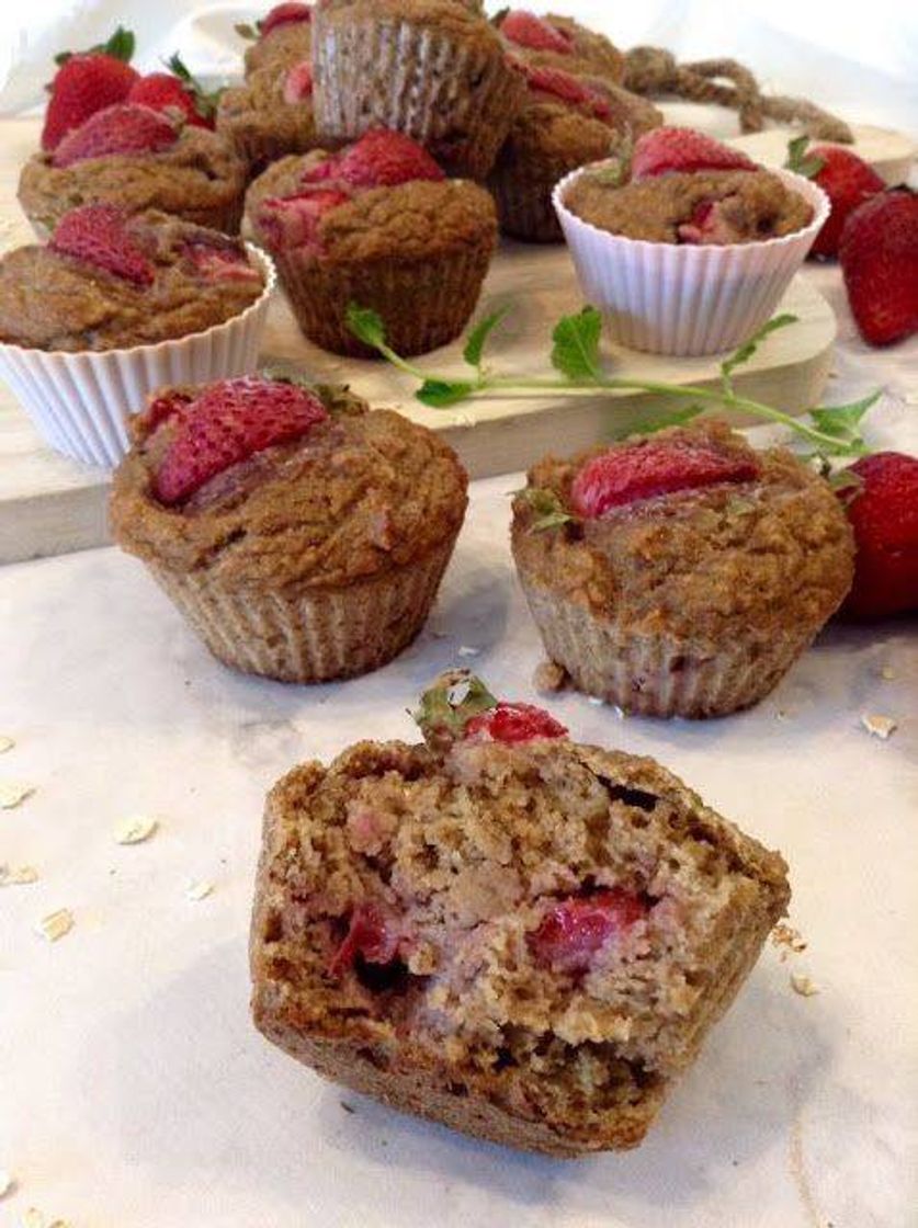 Social Muffin de morango saudável 🍓