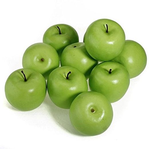 Grifri 12 Unidades Decorativos Grandes Artificiales Falso Verdes Frutas Manzana plástico Home Party Decor