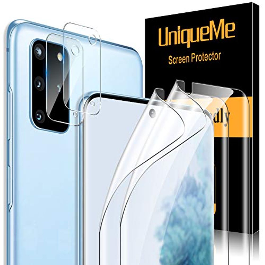 Products UniqueMe [2 Pack] TPU Protector de Pantalla y [2 Pack] Protector de