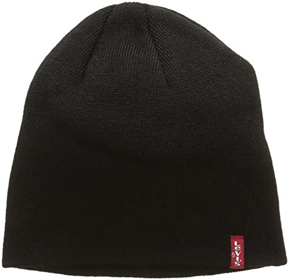 Moda Levi's Otis Beanie, Gorro de punto Unisex adulto, Negro