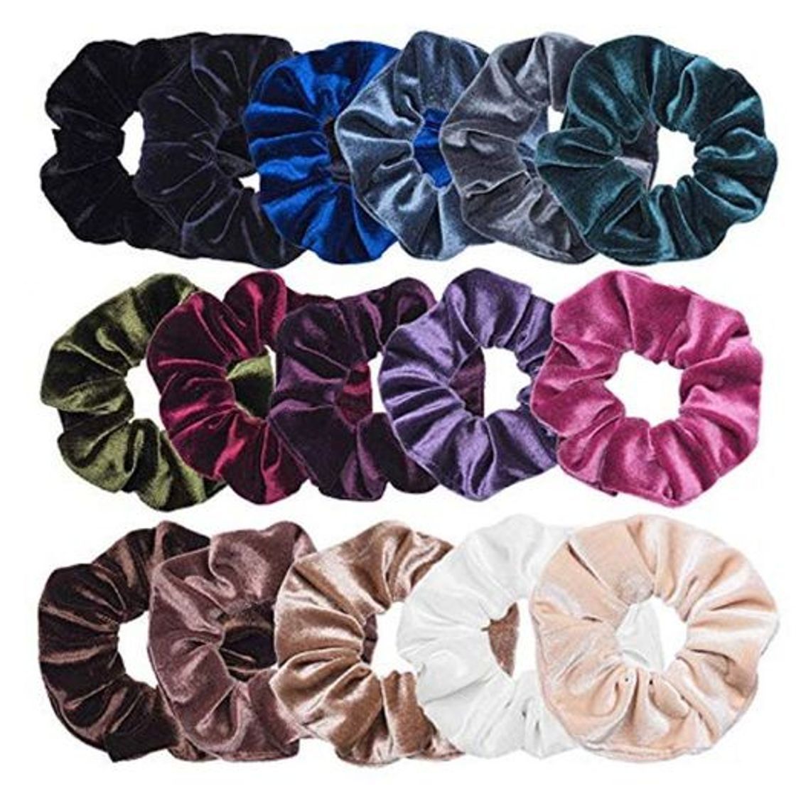 Social Sinwind 20pcs Scrunchies Terciopelo elástico pelo bandas Lazos para el cabello Terciopelo