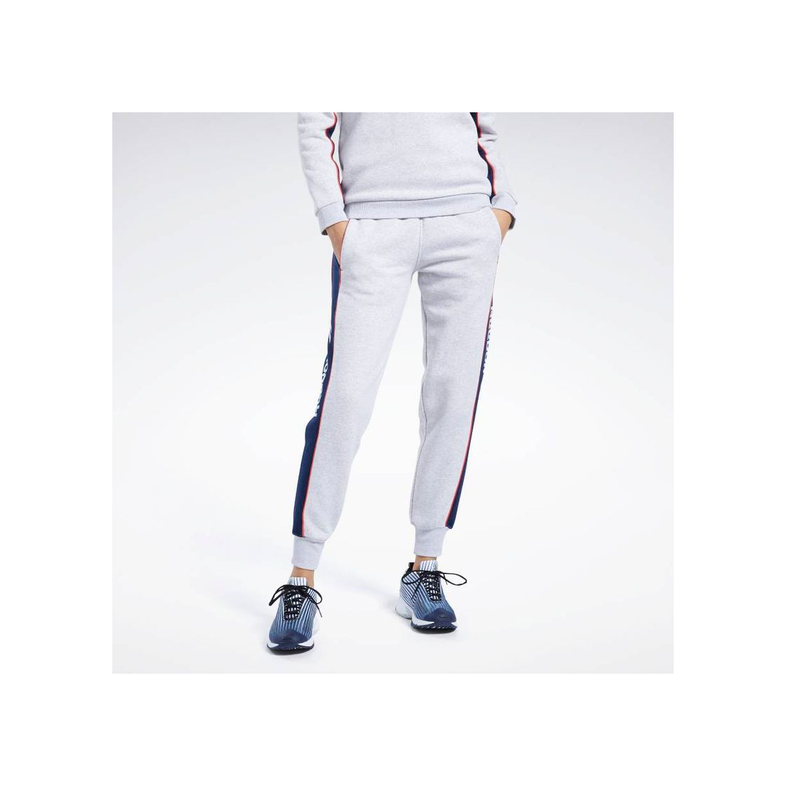 Moda Reebok Calça Classics Linear Fleece - Cinza