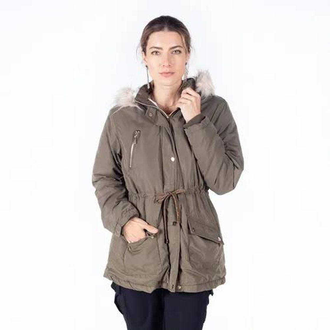 Fashion Jaqueta parka feminino capuz 