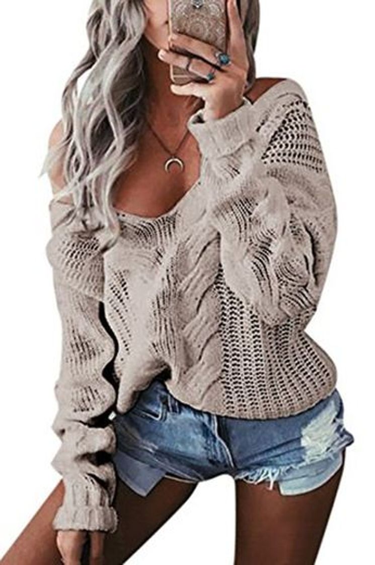 Product YOINS Mujer Suéter Hueco Pullover Suéter De Punto Jersey Oversize Suéter Manga Larga Primavera Y Otoño Top Casual Sweater