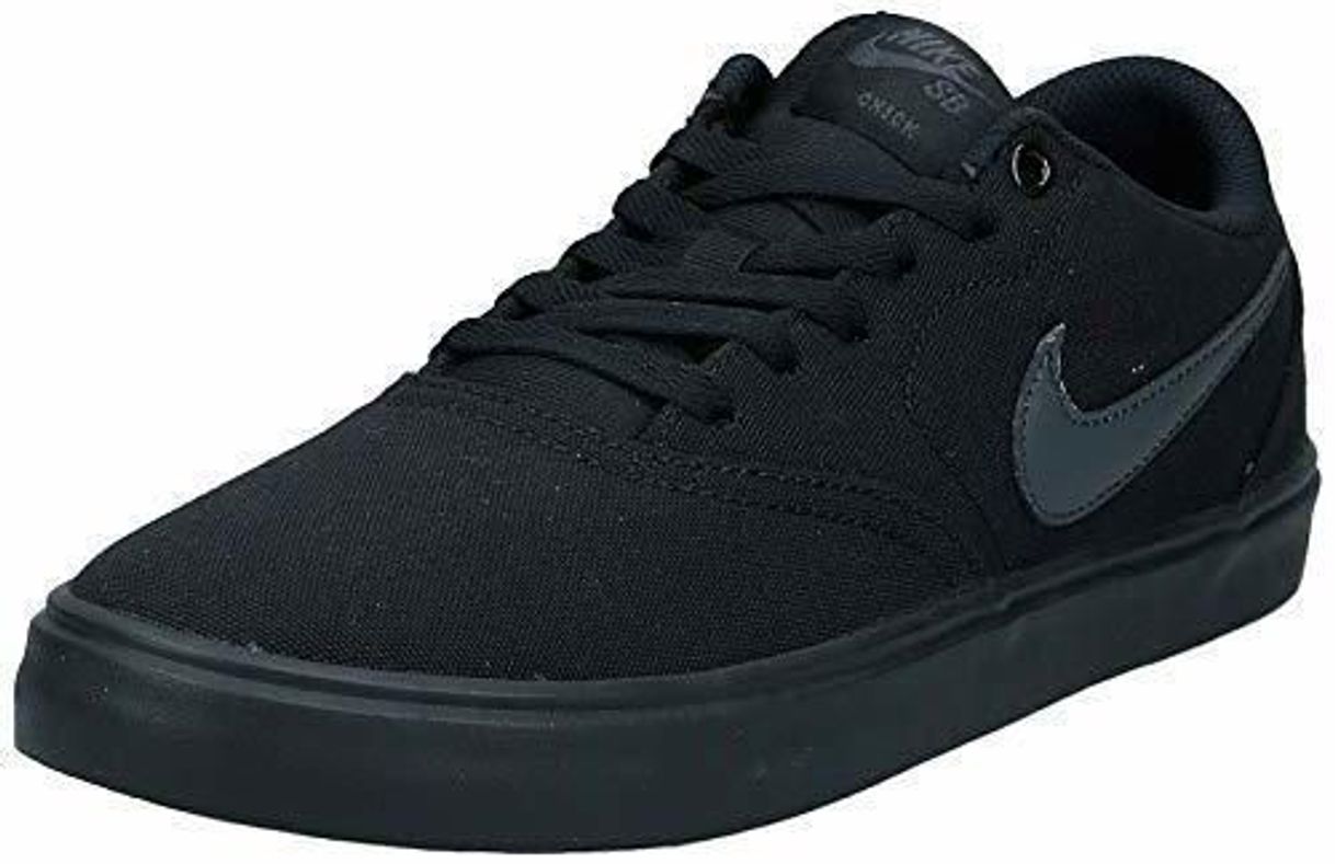 Moda Nike SB Check Solar Cnvs, Zapatillas de Skateboarding para Hombre, Negro