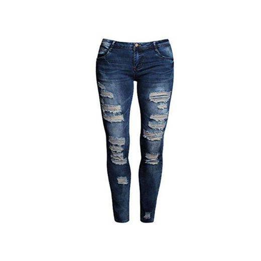 Targogo Pantalones Vaqueros Moda para Mujer Pantalones De Slim Lápiz Elástico Fit Rasga