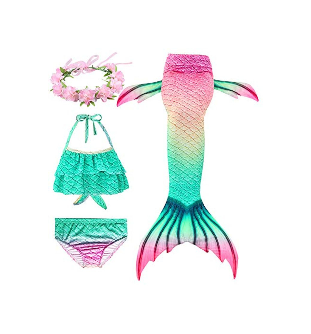 Moda HiFunBay cola de sirena niña para nadar incluido Traje de sirena baño