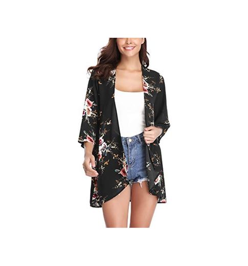 Aibrou Women's Floral Kimono Cardigans，3