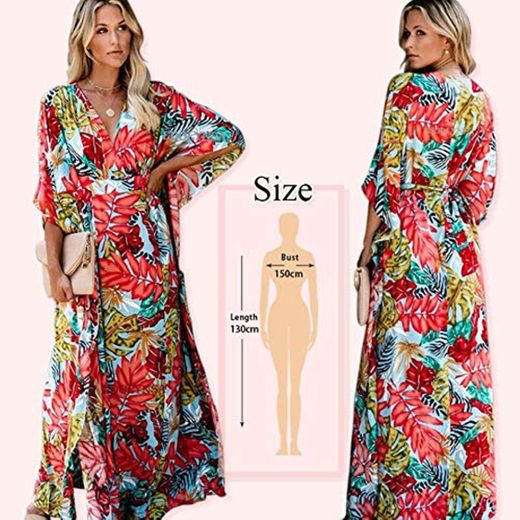 APOO Bohemian Printed Kaftan Women Beachwear Cotton Tunic Beach Cover Up Saida